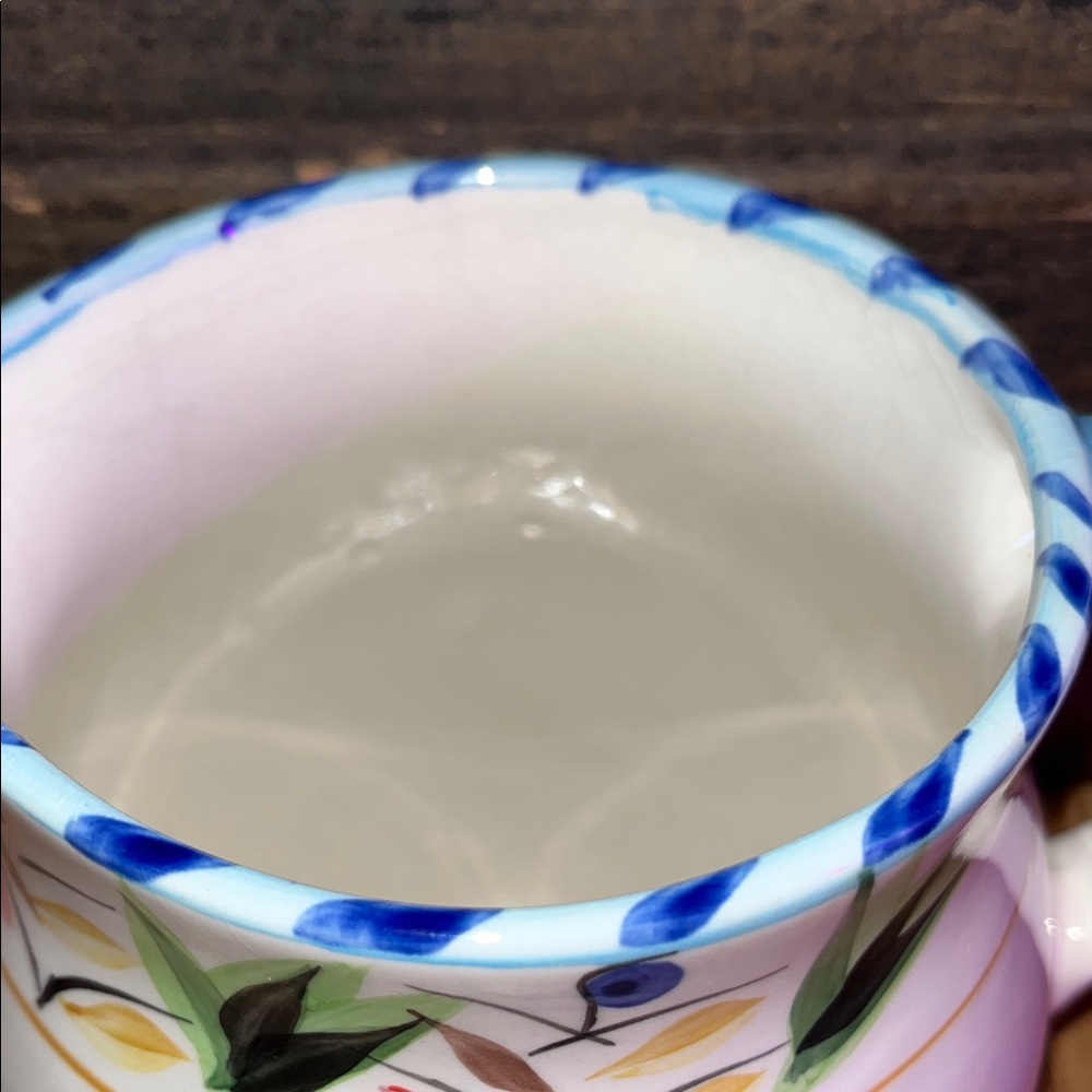 Hand-Painted Rooster Ceramic Pitcher - Picture 4 of 8